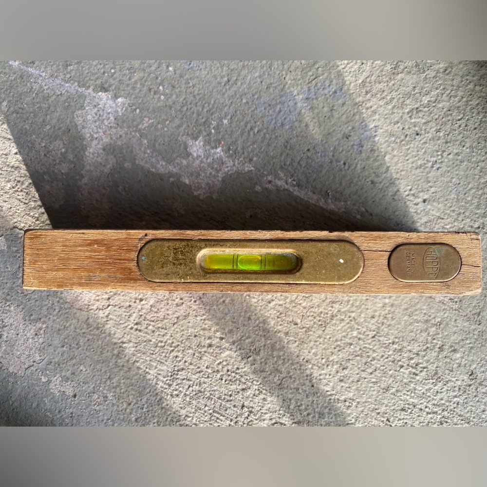Vintage Hoppe Germany Wood And Brass Spirit Level Wood And Brass Spirit Level